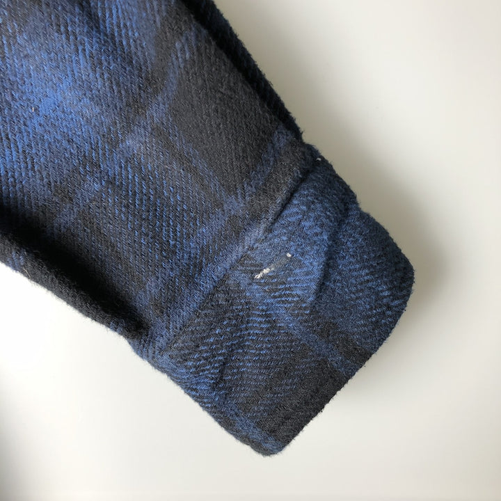 ORVIS Ombre Check Long Sleeve Heavy Flannel Check Shirt, Men's M cotton blue type Vintage Second Hand