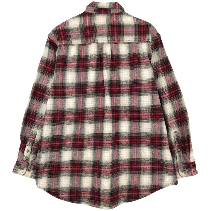 90'S Vintage Field and Stream Long Sleeve Heavy Flannel Check Shirt, Men's Size L unclear red type Vintage Second Hand