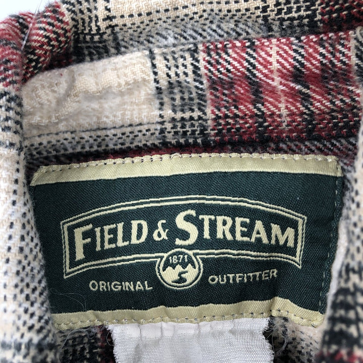 90'S Vintage Field and Stream Long Sleeve Heavy Flannel Check Shirt, Men's Size L unclear red type Vintage Second Hand