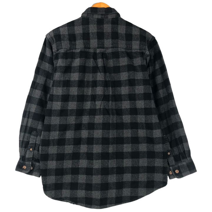 Field and Stream Buffalo Check Long Sleeve Heavy Flannel Check Shirt, Men's Size M cotton black type Vintage Second Hand