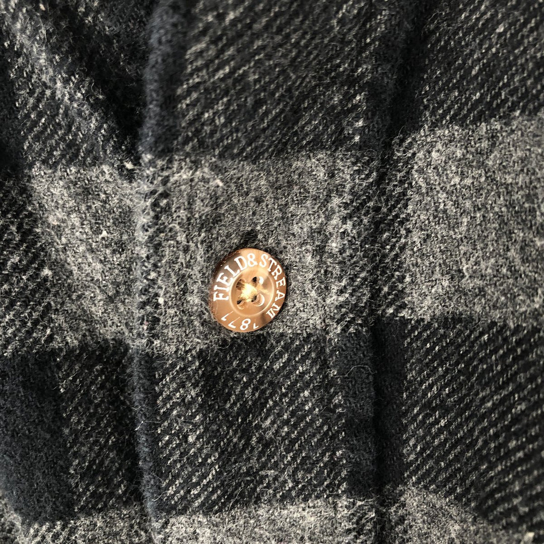 Field and Stream Buffalo Check Long Sleeve Heavy Flannel Check Shirt, Men's Size M cotton black type Vintage Second Hand
