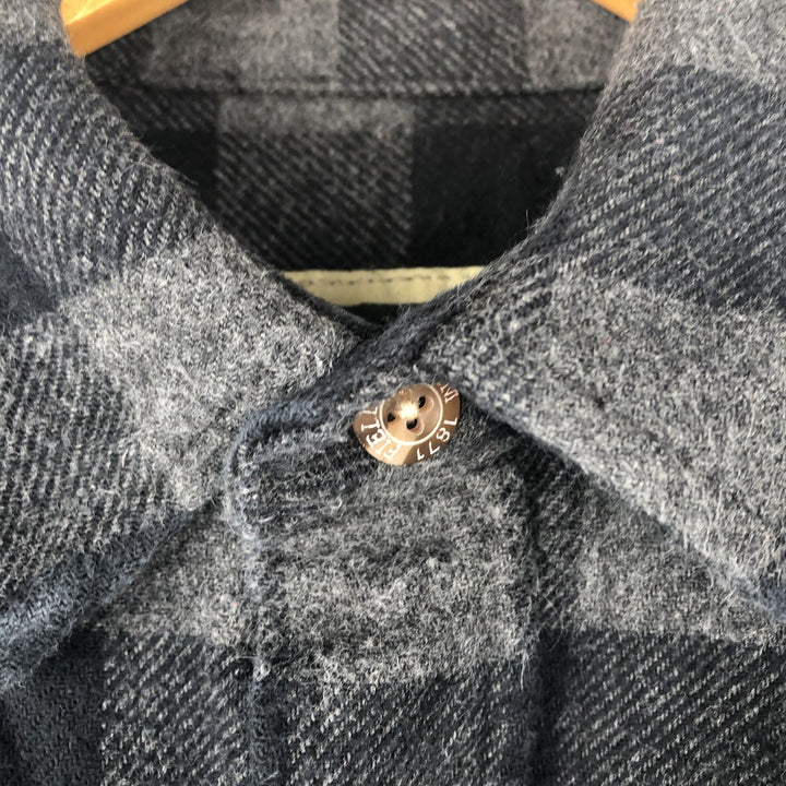 Field and Stream Buffalo Check Long Sleeve Heavy Flannel Check Shirt, Men's Size M cotton black type Vintage Second Hand