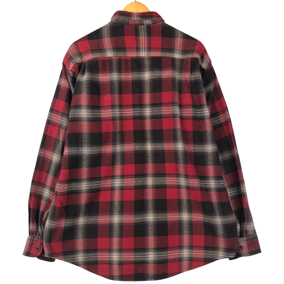 90s-00'S Cabelas Long Sleeve Heavy Flannel Check Shirt, Men's Size L, Vintage cotton red type Vintage Second Hand