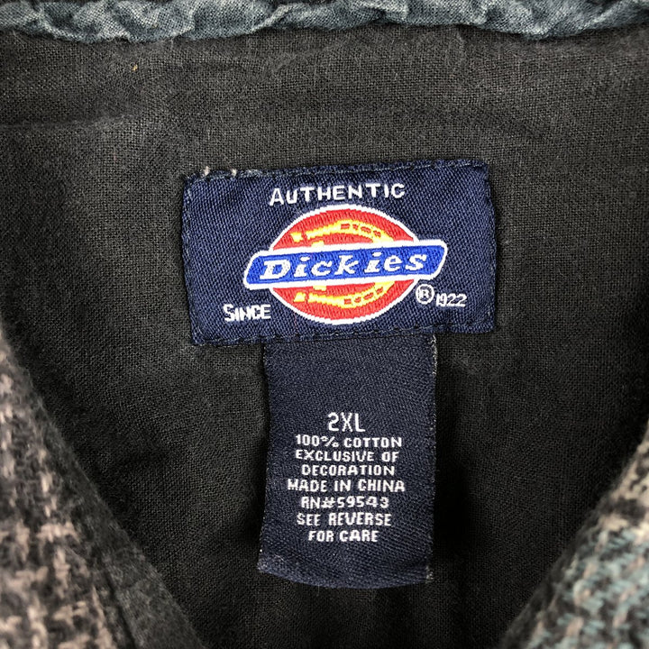 Dickies Long Sleeve Flannel Check Shirt, Men's, XXL cotton black type Vintage Second Hand