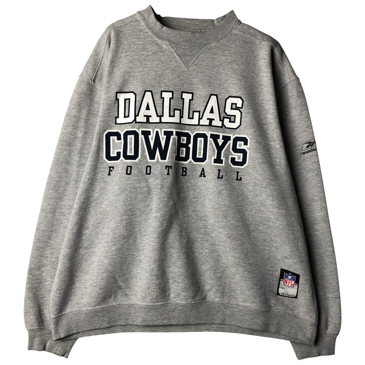 Reebok NFL Dallas Cowboys Print Sweatshirt, Men's Size L cotton gray type Vintage Second Hand