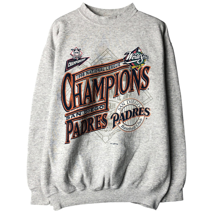90'S Tartex Super Weight MLB San Diego Padres Mock Neck Print Sweatshirt cotton gray type Vintage Second Hand