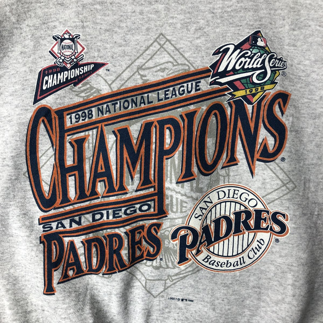 90'S Tartex Super Weight MLB San Diego Padres Mock Neck Print Sweatshirt cotton gray type Vintage Second Hand