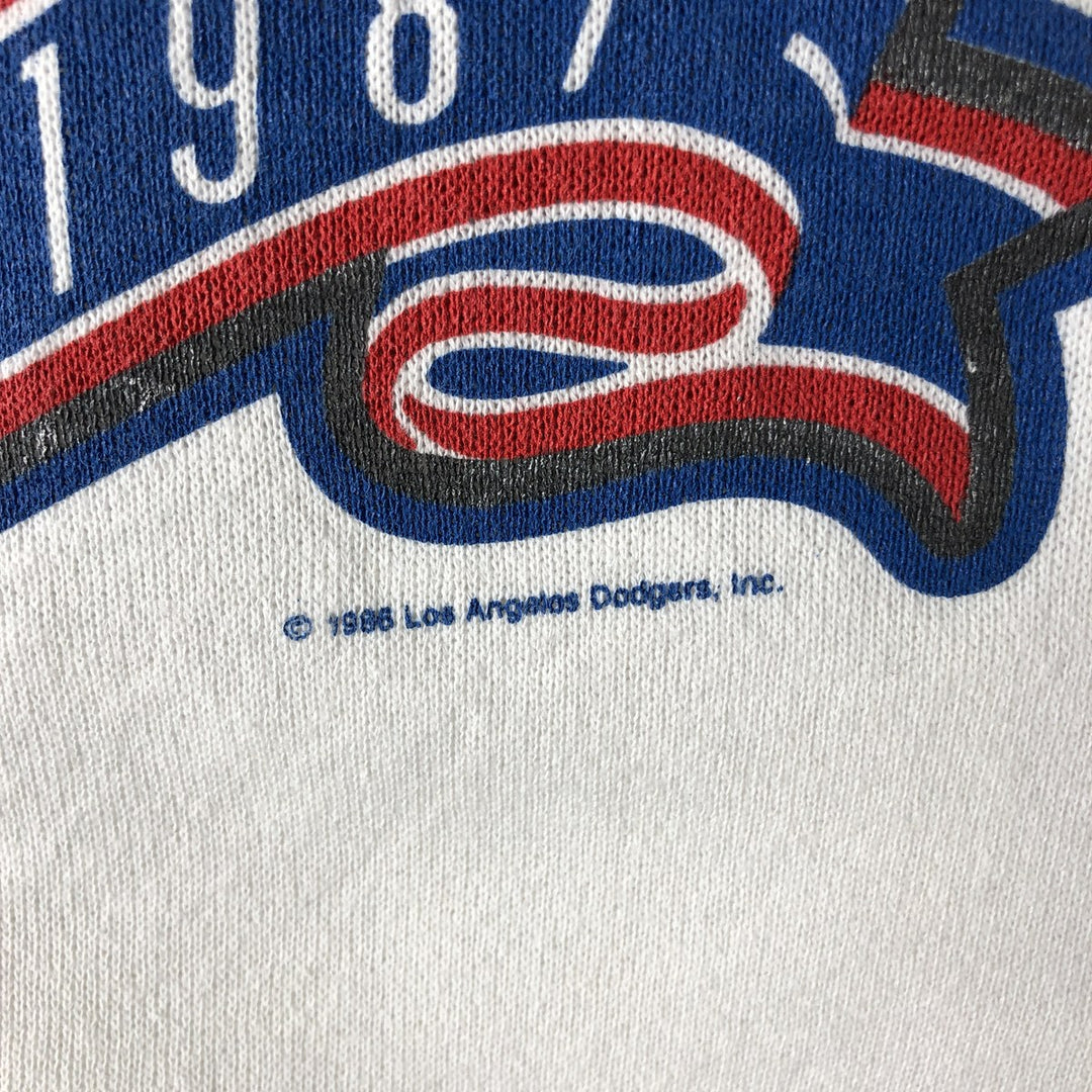 1980'S Dodger Stadium 25th Anniversary Printed Sweatshirt, Made in USA, Men's Size L cotton white type Vintage Second Hand