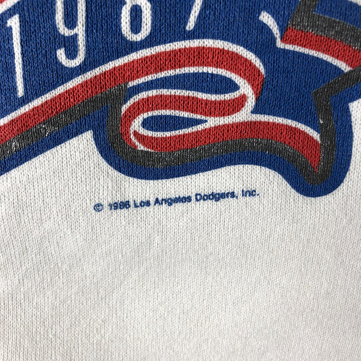 1980'S Dodger Stadium 25th Anniversary Printed Sweatshirt, Made in USA, Men's Size L cotton white type Vintage Second Hand