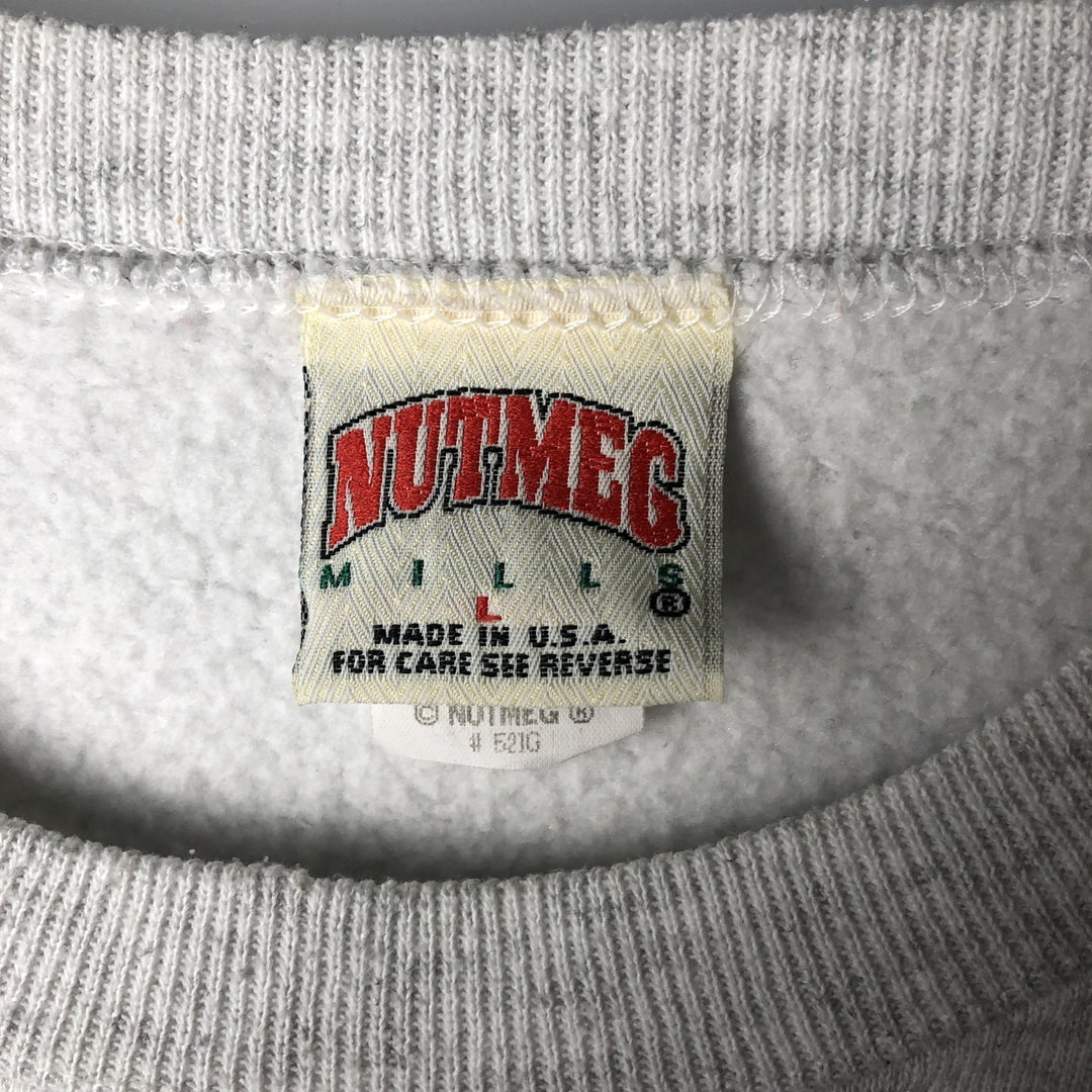 90'S Nutmeg NFL Green Bay Packers Print Sweatshirt, Made in USA, Men's Size L cotton gray type Vintage Second Hand