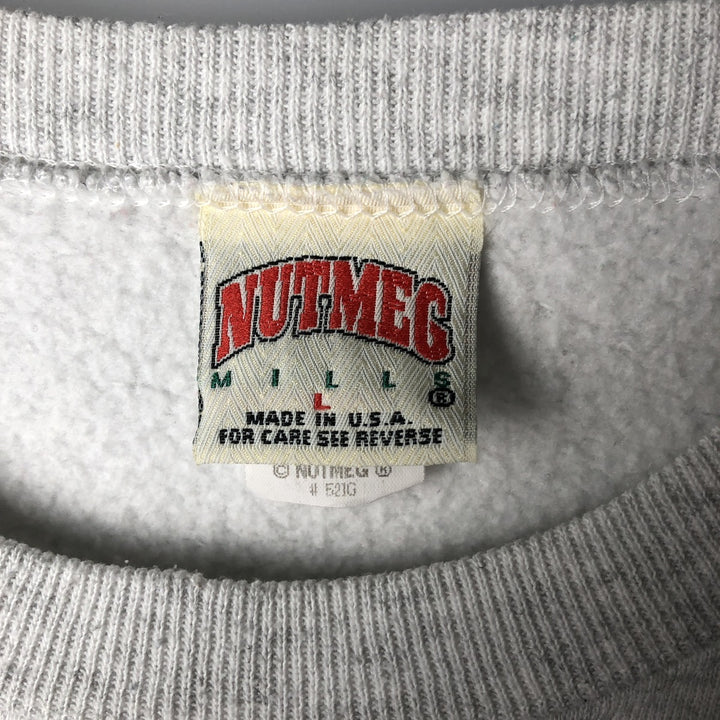 90'S Nutmeg NFL Green Bay Packers Print Sweatshirt, Made in USA, Men's Size L cotton gray type Vintage Second Hand