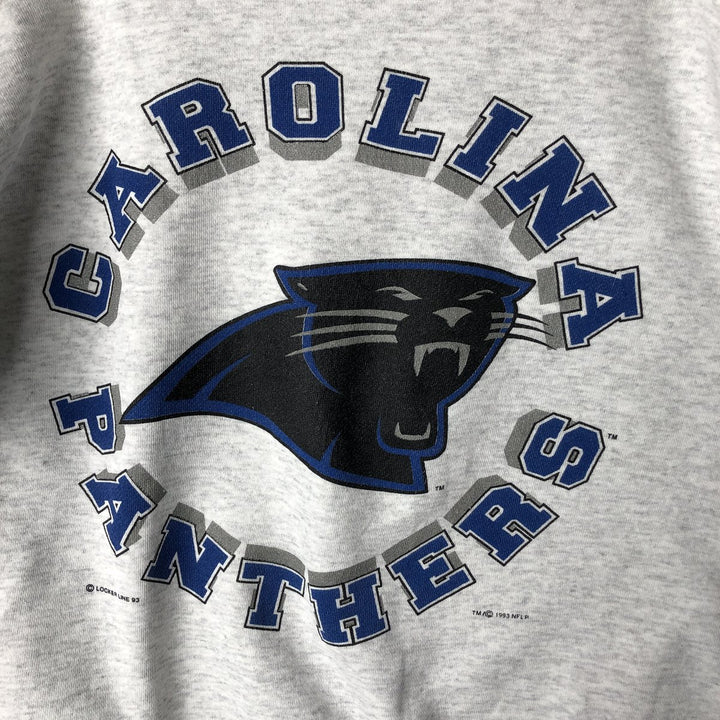 90'S Locker Line NFL Gameday Carolina Panthers Print Sweatshirt, Made in USA, Men's Size L cotton gray type Vintage Second Hand