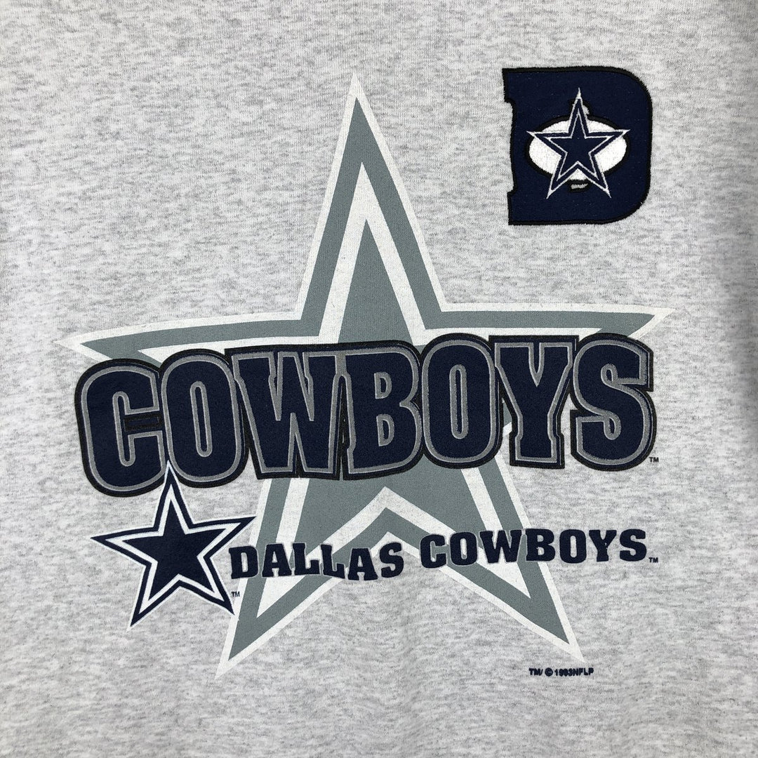 Vintage 90'S Official Fan NFL Dallas Cowboys Print Sweatshirt, Made in USA, Men's Size Large cotton gray type Vintage Second Hand