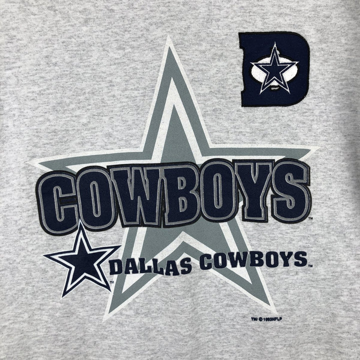 Vintage 90'S Official Fan NFL Dallas Cowboys Print Sweatshirt, Made in USA, Men's Size Large cotton gray type Vintage Second Hand