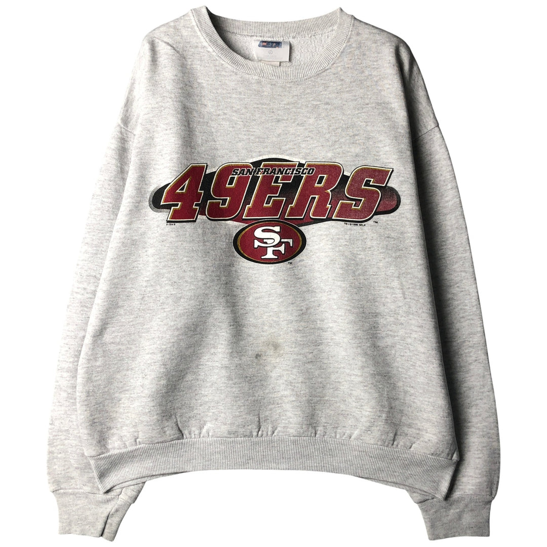 90'S CSA NFL San Francisco 49ers Printed Sweatshirt, Made in USA, Men's Size L cotton gray type Vintage Second Hand