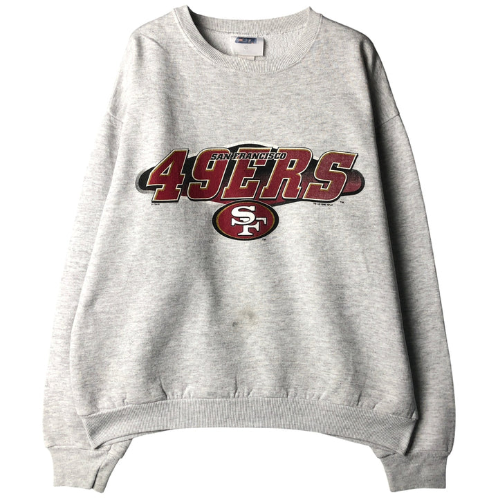 90'S CSA NFL San Francisco 49ers Printed Sweatshirt, Made in USA, Men's Size L cotton gray type Vintage Second Hand