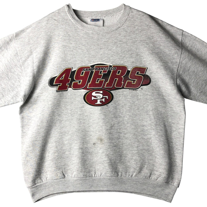 90'S CSA NFL San Francisco 49ers Printed Sweatshirt, Made in USA, Men's Size L cotton gray type Vintage Second Hand
