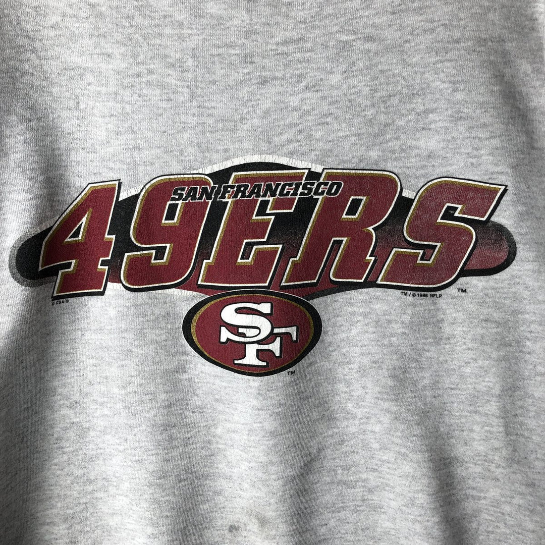 90'S CSA NFL San Francisco 49ers Printed Sweatshirt, Made in USA, Men's Size L cotton gray type Vintage Second Hand