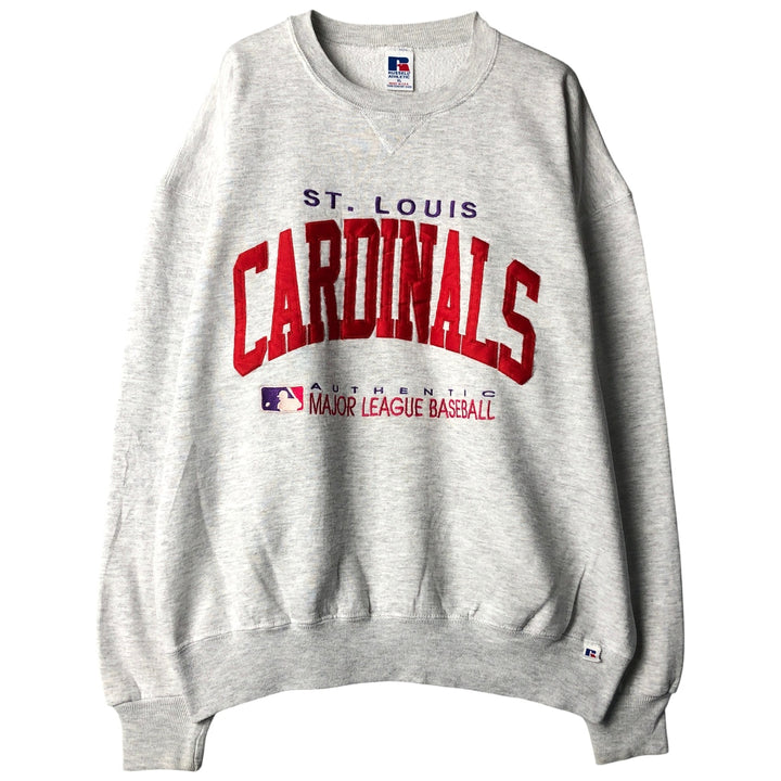 90'S Russell MLB St. Louis Cardinals Sweatshirt, Made in USA, Men's Size XL, Vintage cotton gray type Vintage Second Hand
