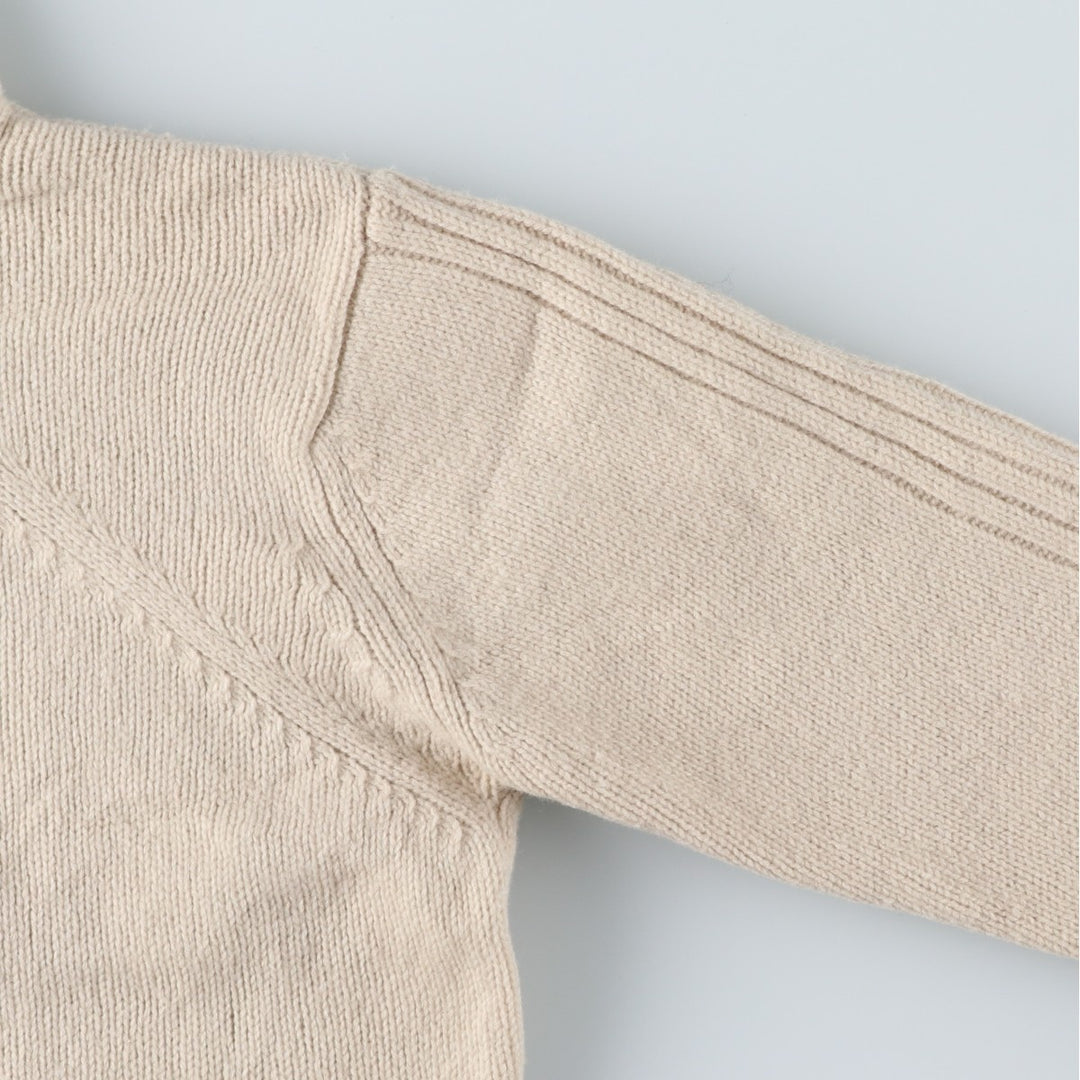 2000'S adidas Originals Wool Knit Full-Zip Sweater, Women's Size Medium wool pale white type Vintage Second Hand