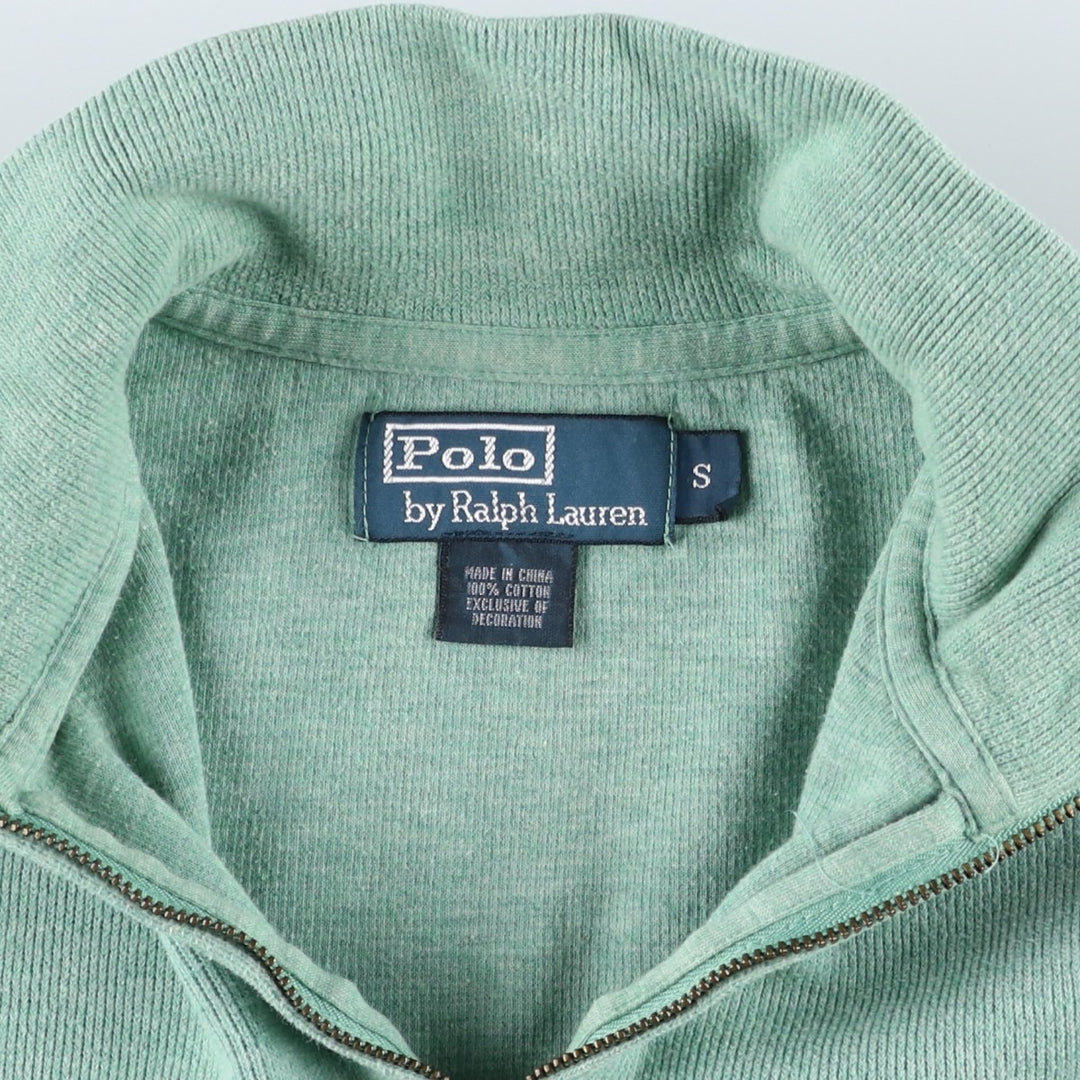 Ralph Lauren POLO by Ralph Lauren Cotton Knit Half Zip Sweater Men's S cotton Mint green Vintage Second Hand