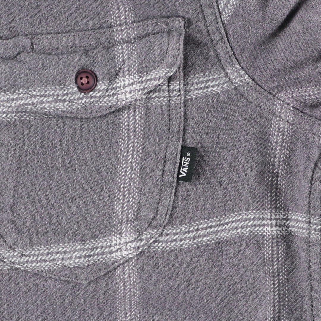 Vans Tailored Fit Long Sleeve Flannel Check Shirt, Women's Size Small cotton gray type Vintage Second Hand