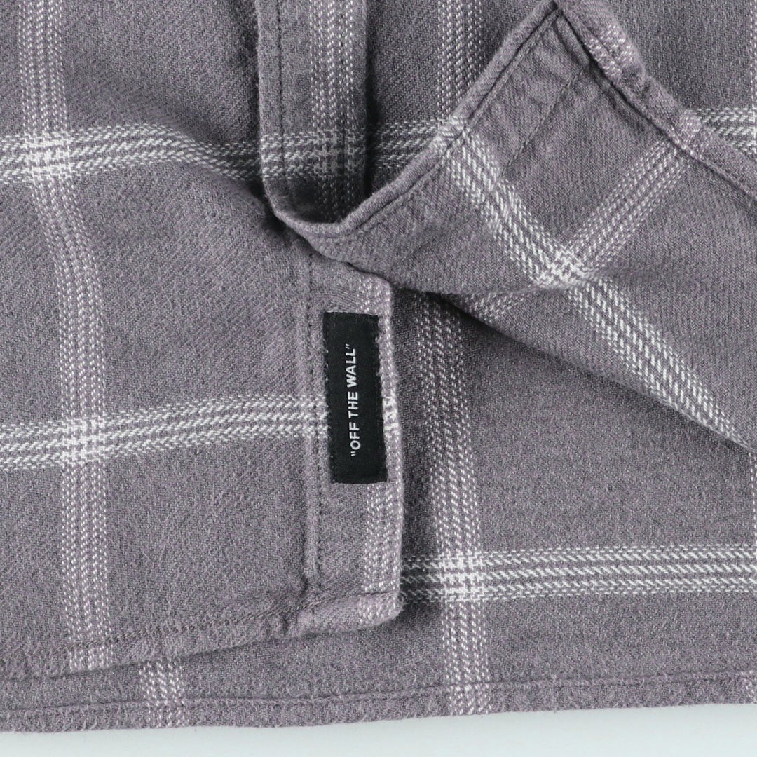 Vans Tailored Fit Long Sleeve Flannel Check Shirt, Women's Size Small cotton gray type Vintage Second Hand