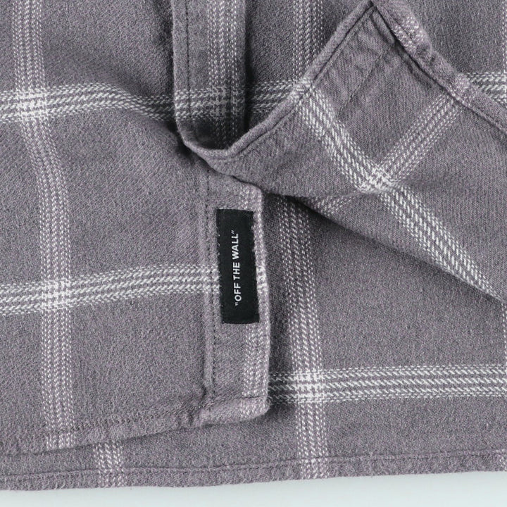 Vans Tailored Fit Long Sleeve Flannel Check Shirt, Women's Size Small cotton gray type Vintage Second Hand
