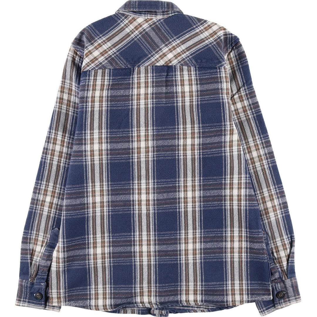 PEACOCKS Long Sleeve Flannel Check Shirt, Women's Size M cotton blue type Vintage Second Hand