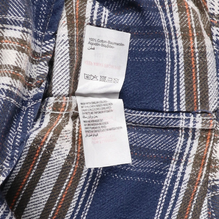 PEACOCKS Long Sleeve Flannel Check Shirt, Women's Size M cotton blue type Vintage Second Hand