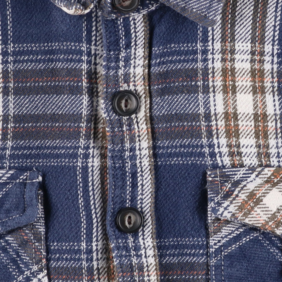 PEACOCKS Long Sleeve Flannel Check Shirt, Women's Size M cotton blue type Vintage Second Hand