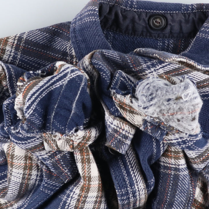 PEACOCKS Long Sleeve Flannel Check Shirt, Women's Size M cotton blue type Vintage Second Hand