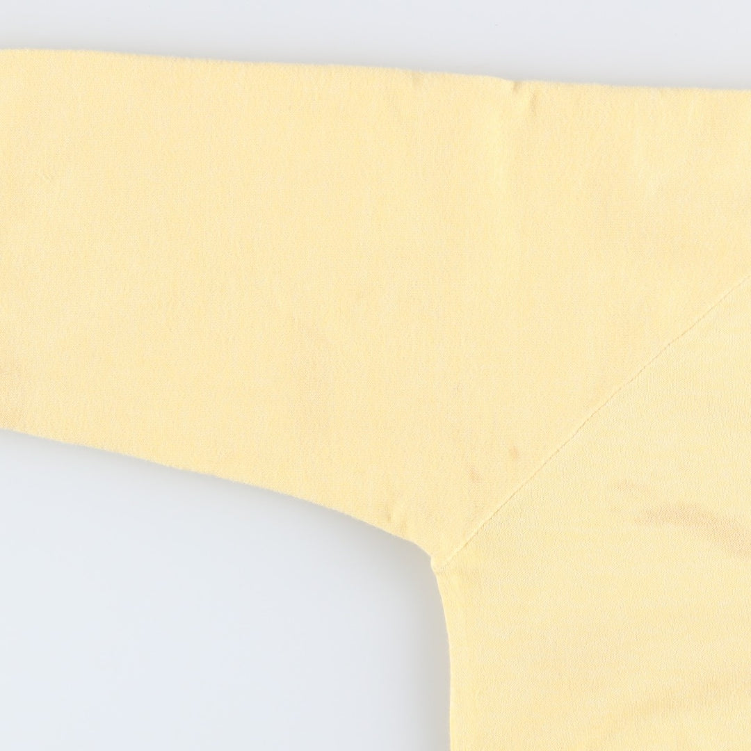 Vintage 1980'S JSW cropped college sweatshirt with triple print, made in the UK, size M. acrylic yellow type Vintage Second Hand