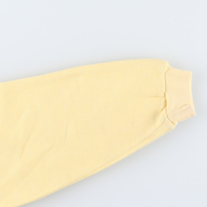 Vintage 1980'S JSW cropped college sweatshirt with triple print, made in the UK, size M. acrylic yellow type Vintage Second Hand