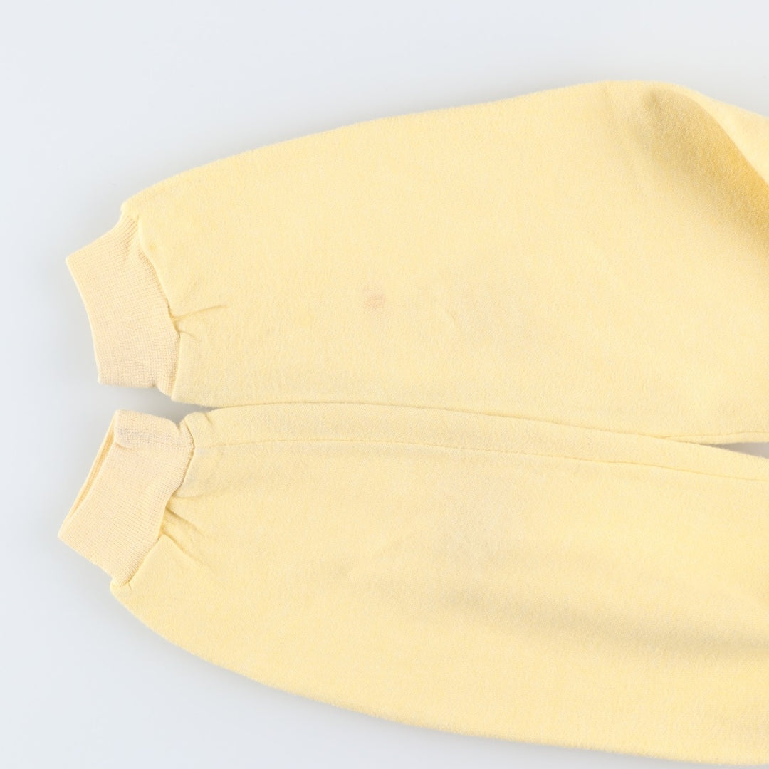 Vintage 1980'S JSW cropped college sweatshirt with triple print, made in the UK, size M. acrylic yellow type Vintage Second Hand