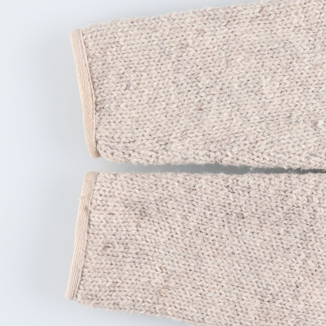 PACHAMAMA All-Over Print HAND KNIT Hand-Knit Wool Zip Hoodie, Women's Size M wool pale white type Vintage Second Hand