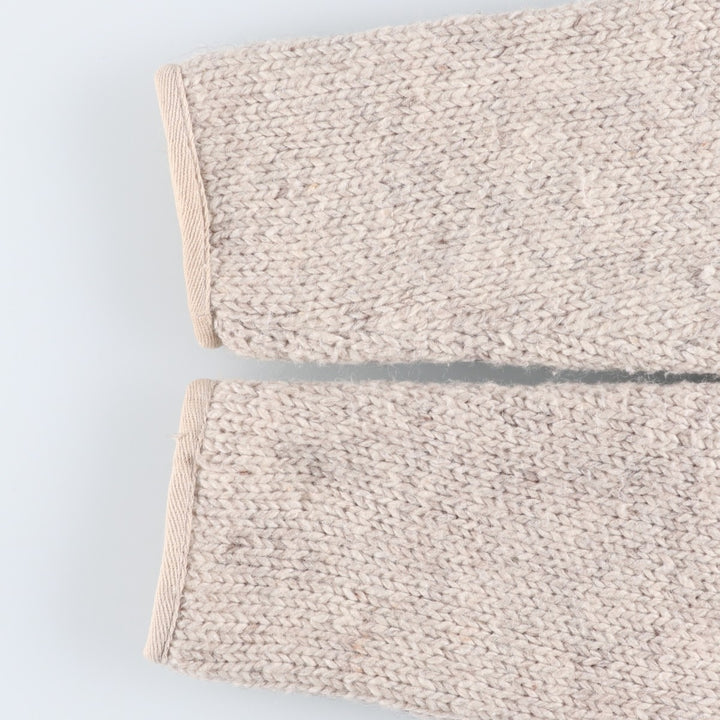 PACHAMAMA All-Over Print HAND KNIT Hand-Knit Wool Zip Hoodie, Women's Size M wool pale white type Vintage Second Hand