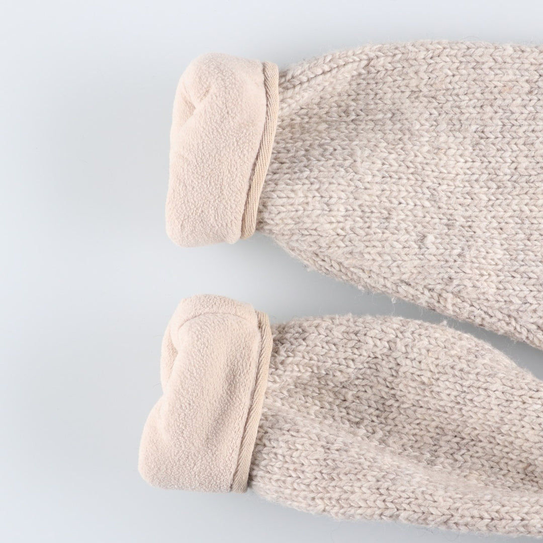 PACHAMAMA All-Over Print HAND KNIT Hand-Knit Wool Zip Hoodie, Women's Size M wool pale white type Vintage Second Hand