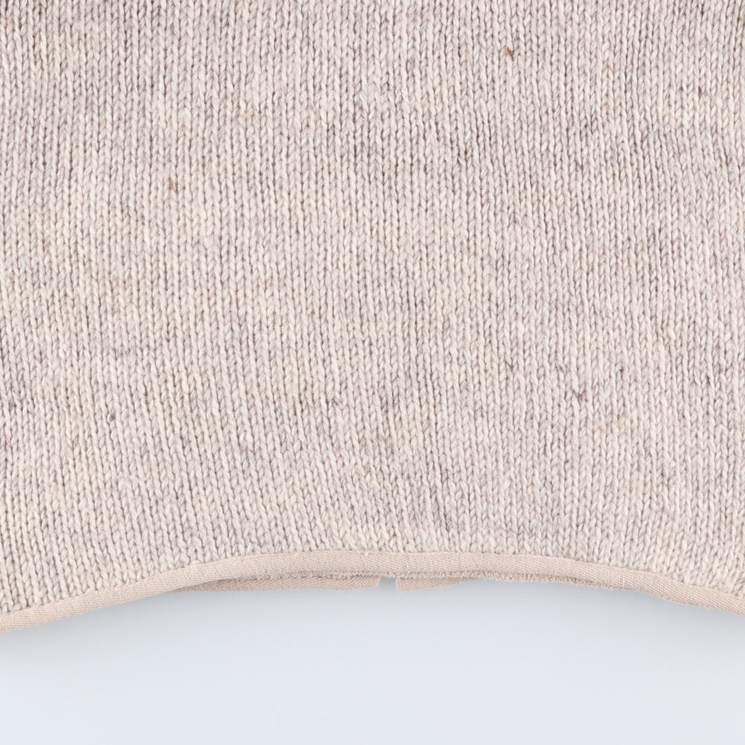 PACHAMAMA All-Over Print HAND KNIT Hand-Knit Wool Zip Hoodie, Women's Size M wool pale white type Vintage Second Hand