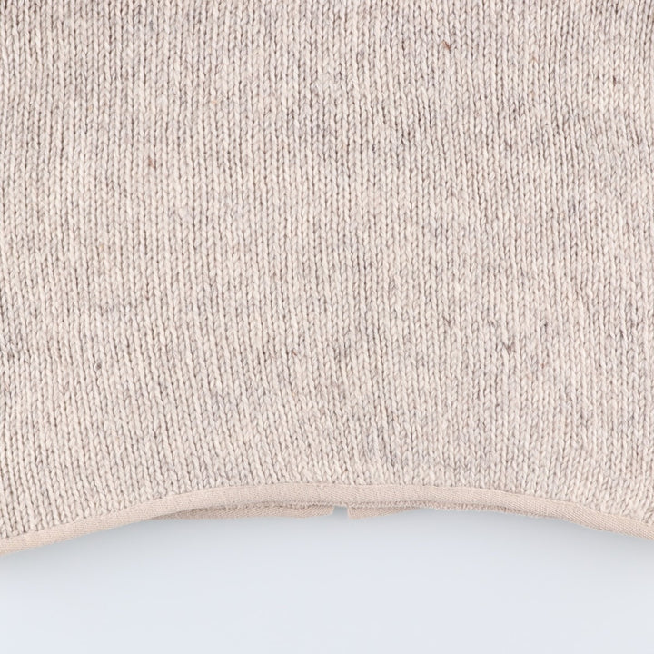 PACHAMAMA All-Over Print HAND KNIT Hand-Knit Wool Zip Hoodie, Women's Size M wool pale white type Vintage Second Hand