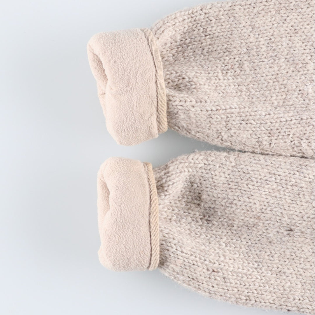 PACHAMAMA All-Over Print HAND KNIT Hand-Knit Wool Zip Hoodie, Women's Size M wool pale white type Vintage Second Hand