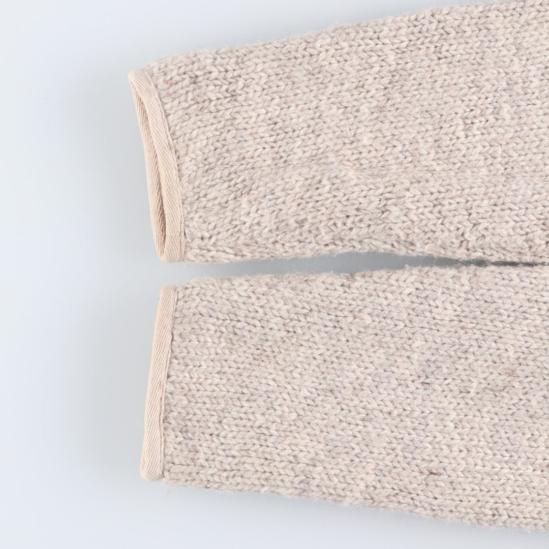 PACHAMAMA All-Over Print HAND KNIT Hand-Knit Wool Zip Hoodie, Women's Size M wool pale white type Vintage Second Hand