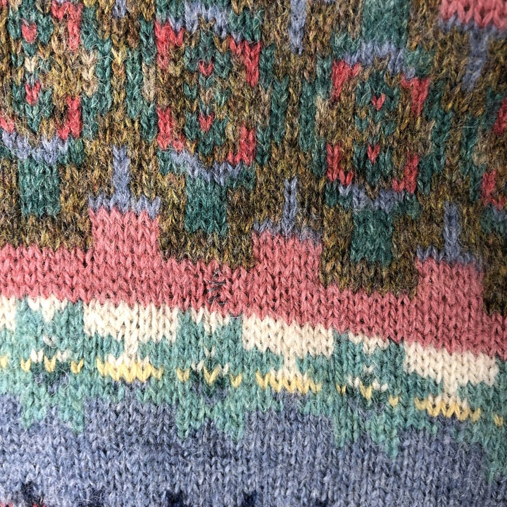 90'S WOOLRICH all-over print wool knit sweater, women's size L, vintage wool Blue type light blue Vintage Second Hand