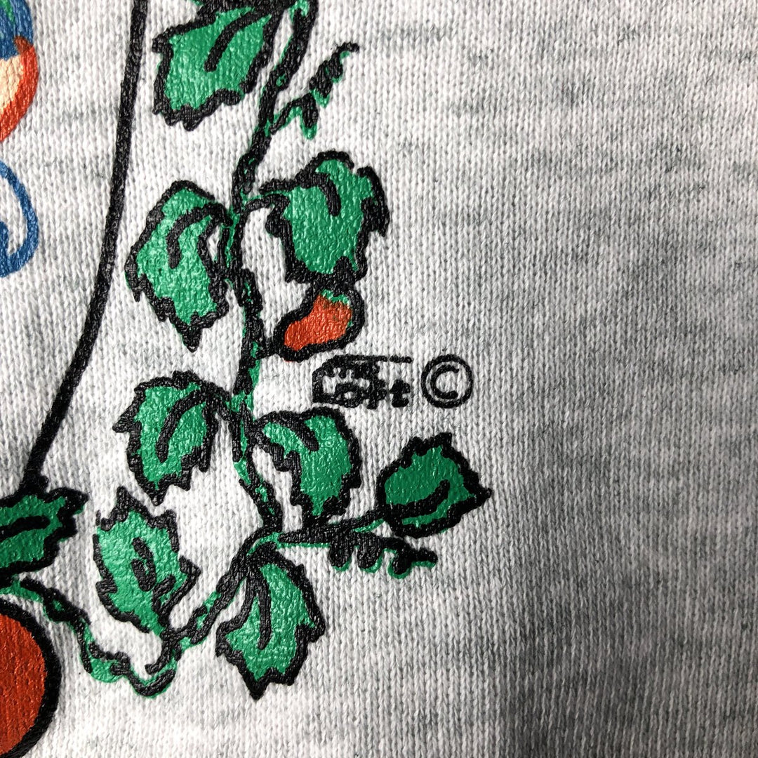 90'S Fruit of the Loom printed sweatshirt, made in the USA, men's size L, vintage cotton gray type Vintage Second Hand