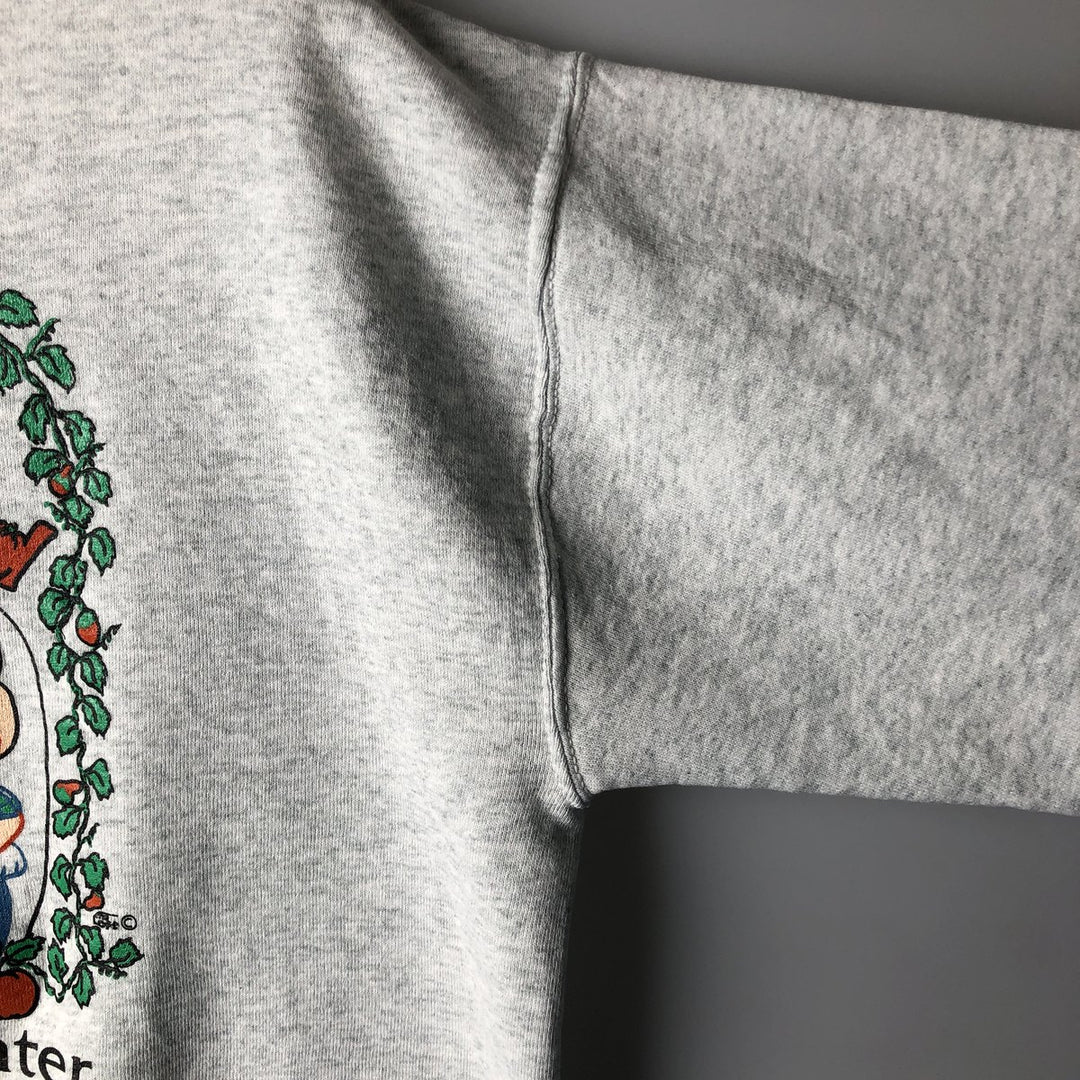 90'S Fruit of the Loom printed sweatshirt, made in the USA, men's size L, vintage cotton gray type Vintage Second Hand