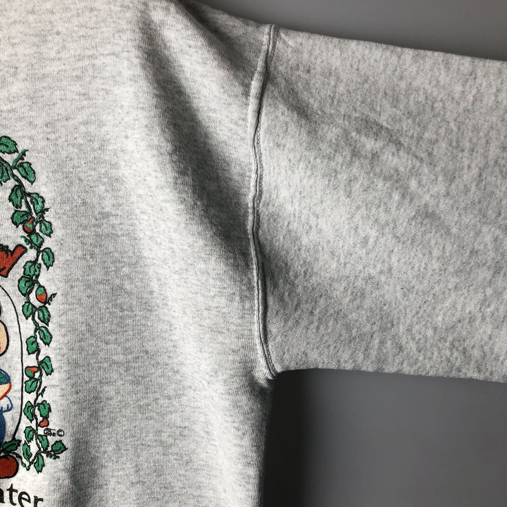 90'S Fruit of the Loom printed sweatshirt, made in the USA, men's size L, vintage cotton gray type Vintage Second Hand