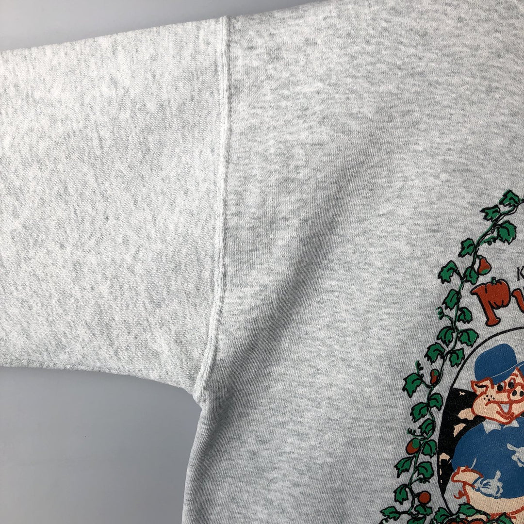 90'S Fruit of the Loom printed sweatshirt, made in the USA, men's size L, vintage cotton gray type Vintage Second Hand