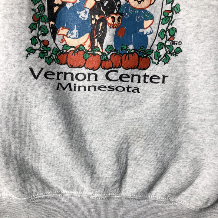 90'S Fruit of the Loom printed sweatshirt, made in the USA, men's size L, vintage cotton gray type Vintage Second Hand