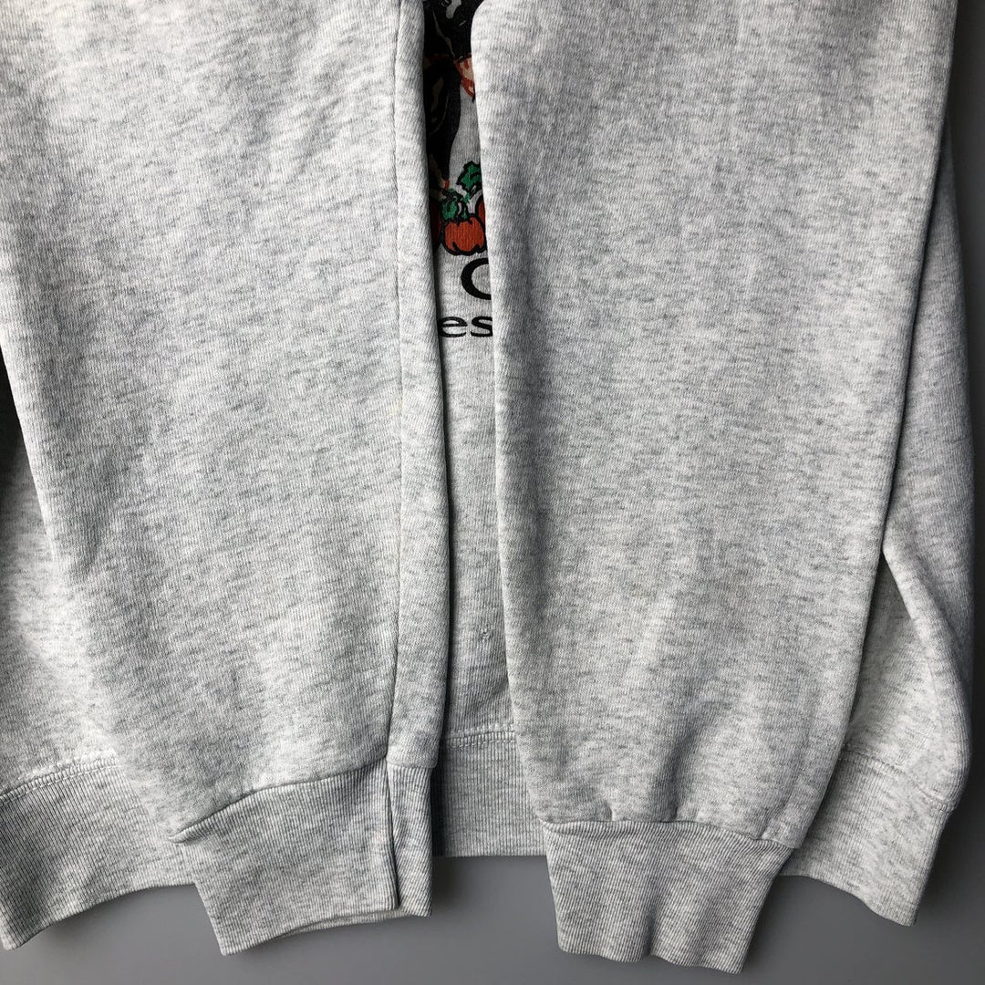 90'S Fruit of the Loom printed sweatshirt, made in the USA, men's size L, vintage cotton gray type Vintage Second Hand