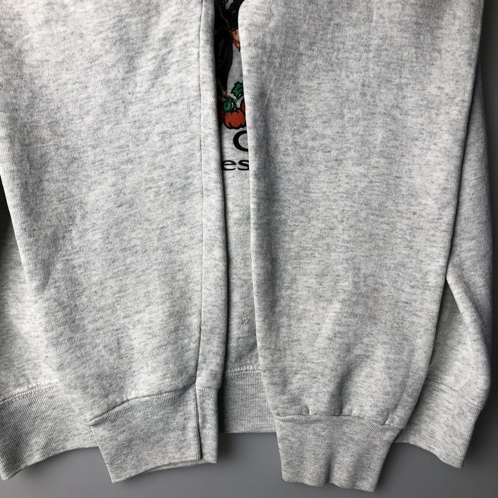 90'S Fruit of the Loom printed sweatshirt, made in the USA, men's size L, vintage cotton gray type Vintage Second Hand